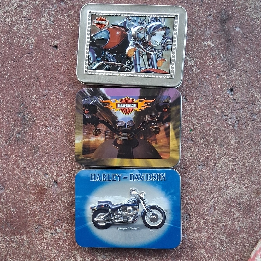 3 Harley Davidson Tins